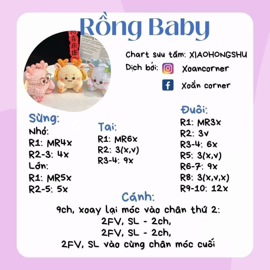 Hướng dẫn móc rồng baby (phần 2)