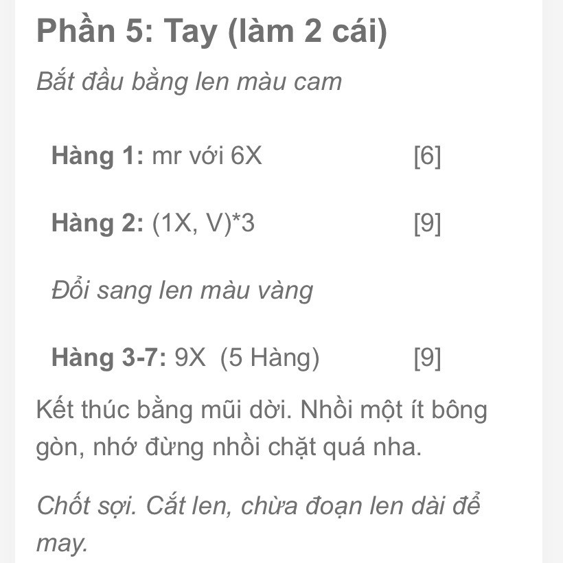 Hướng dẫn móc sư tử bằng len