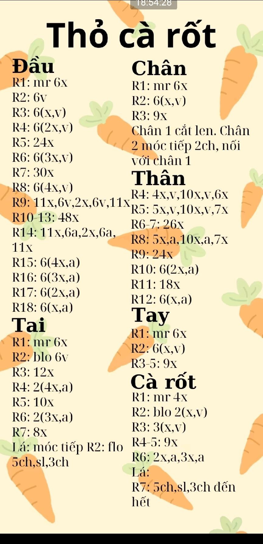 Hướng dẫn móc thỏ cà rốt