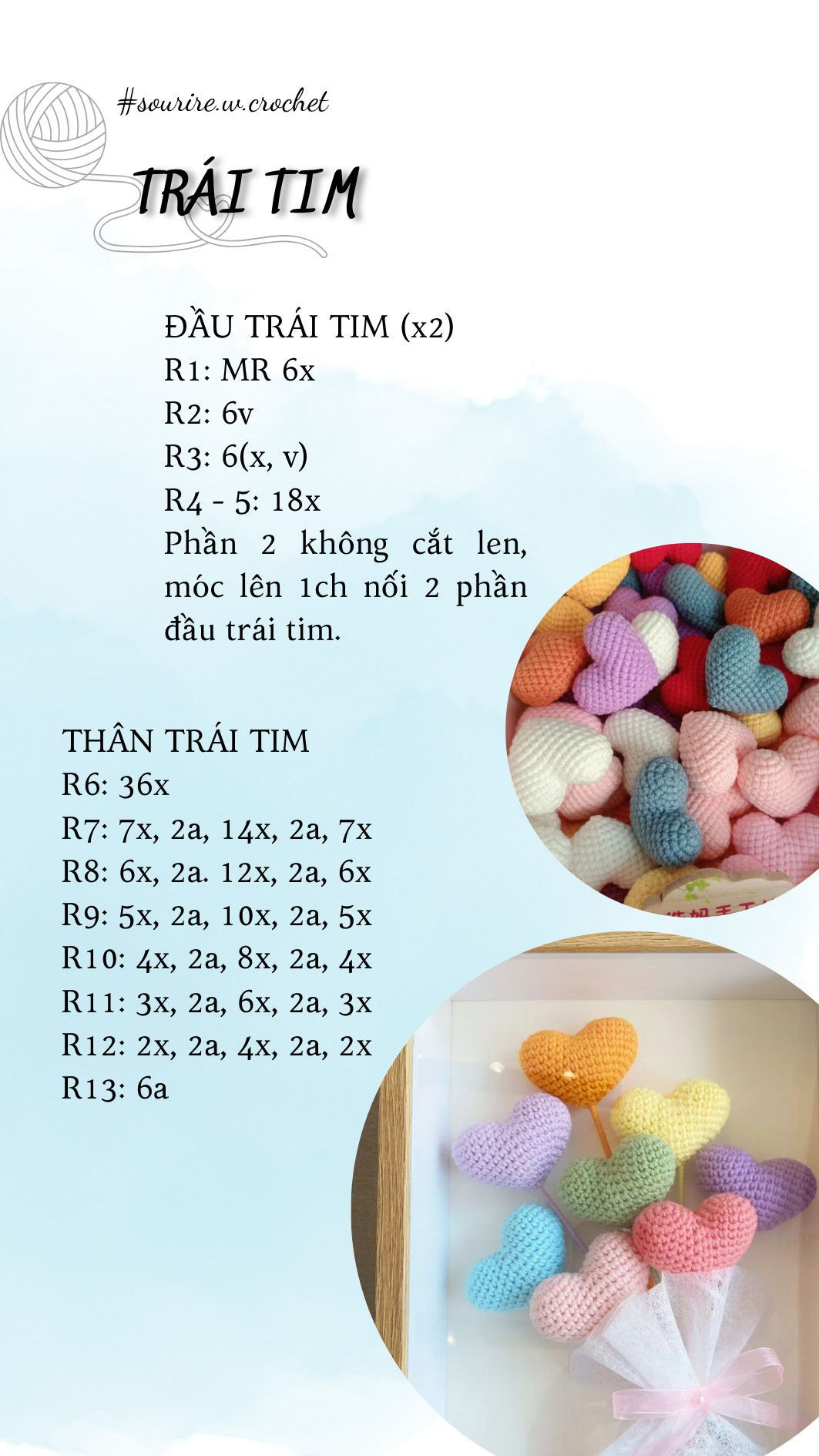 hướng dẫn móc trái tim