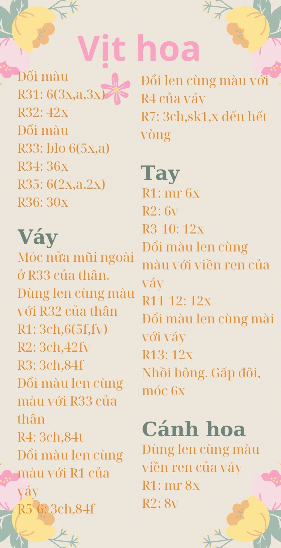 Hướng dẫn móc vịt hoa