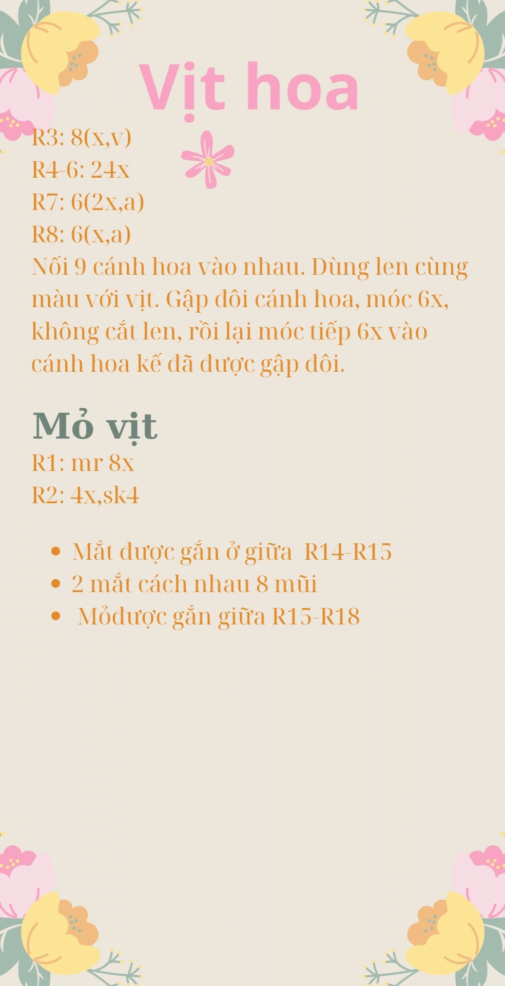 Hướng dẫn móc vịt hoa