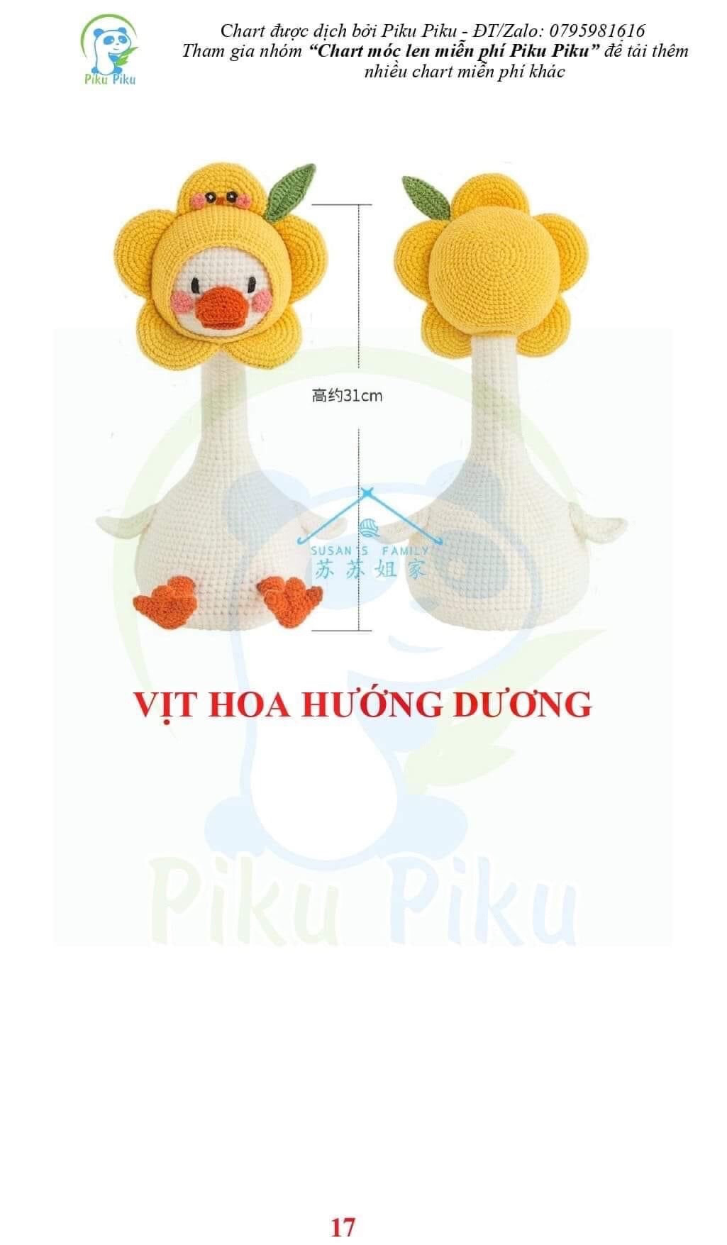 Hướng dẫn móc vịt súp lơ vịt hành lá,vịt hoa hướng dương