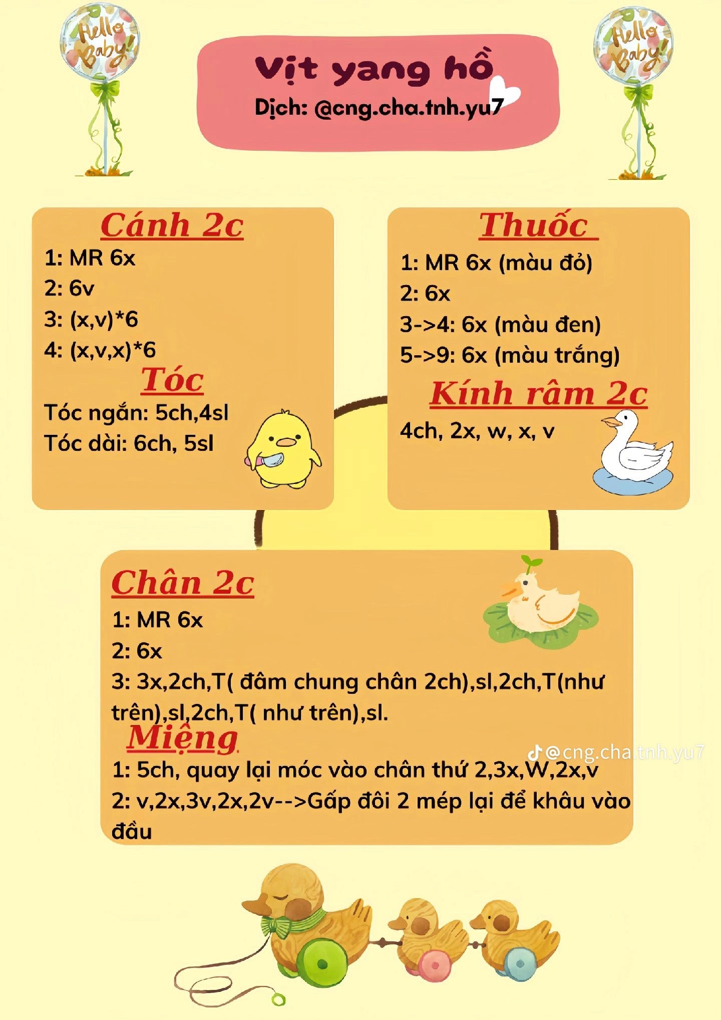 Hướng dẫn móc vịt yang hồ