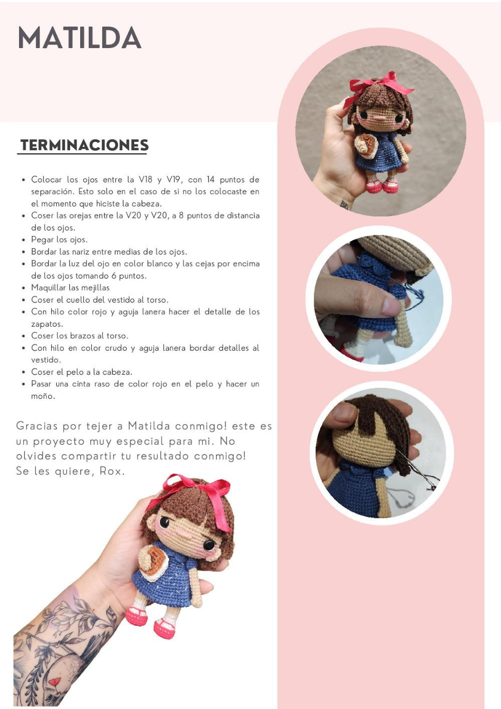 Instrucciones para tejer la muñeca MATILDA.