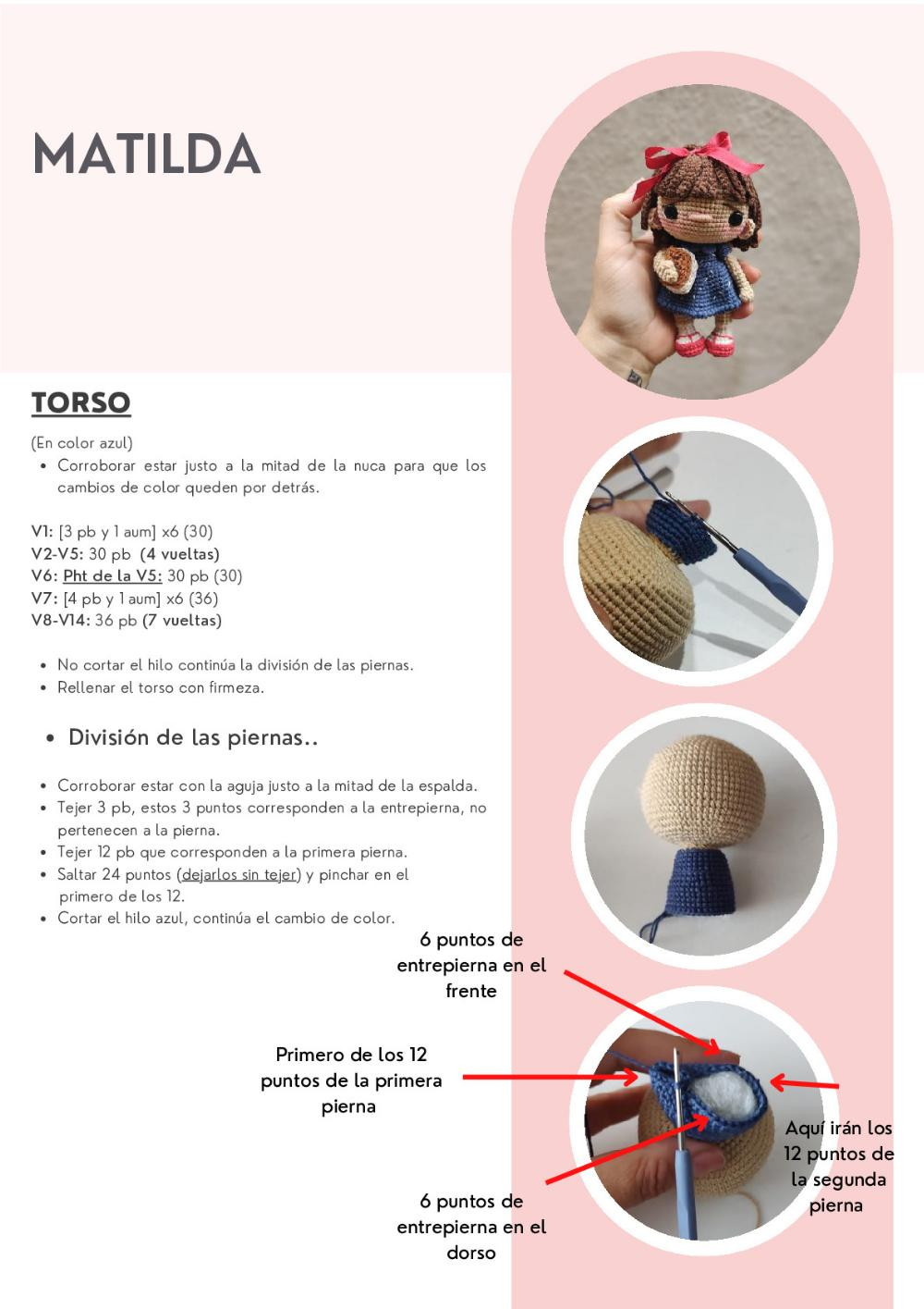 Instrucciones para tejer la muñeca MATILDA.