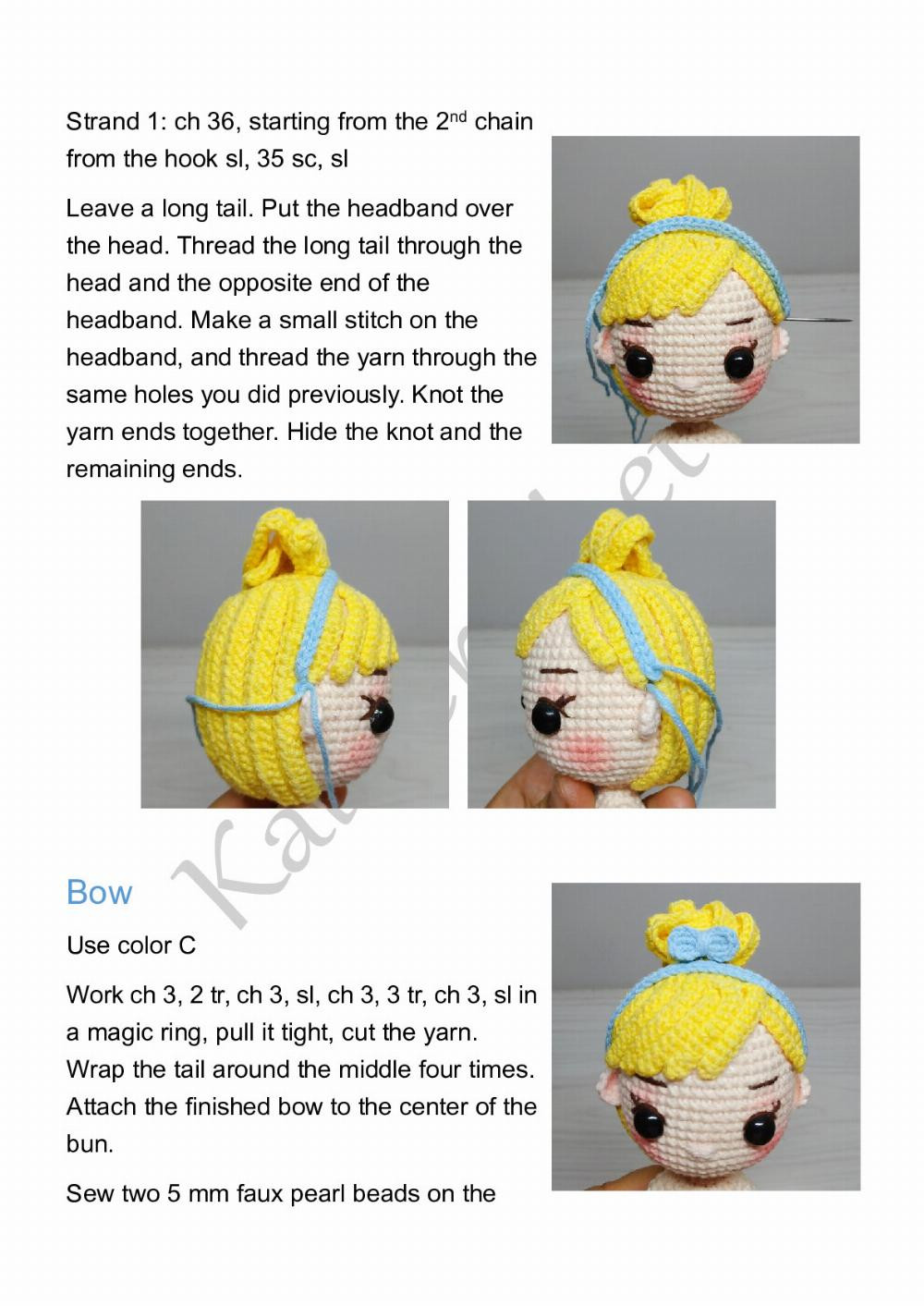 KaiaCrochet Princess Ornaments – Cinderella Crochet Pattern