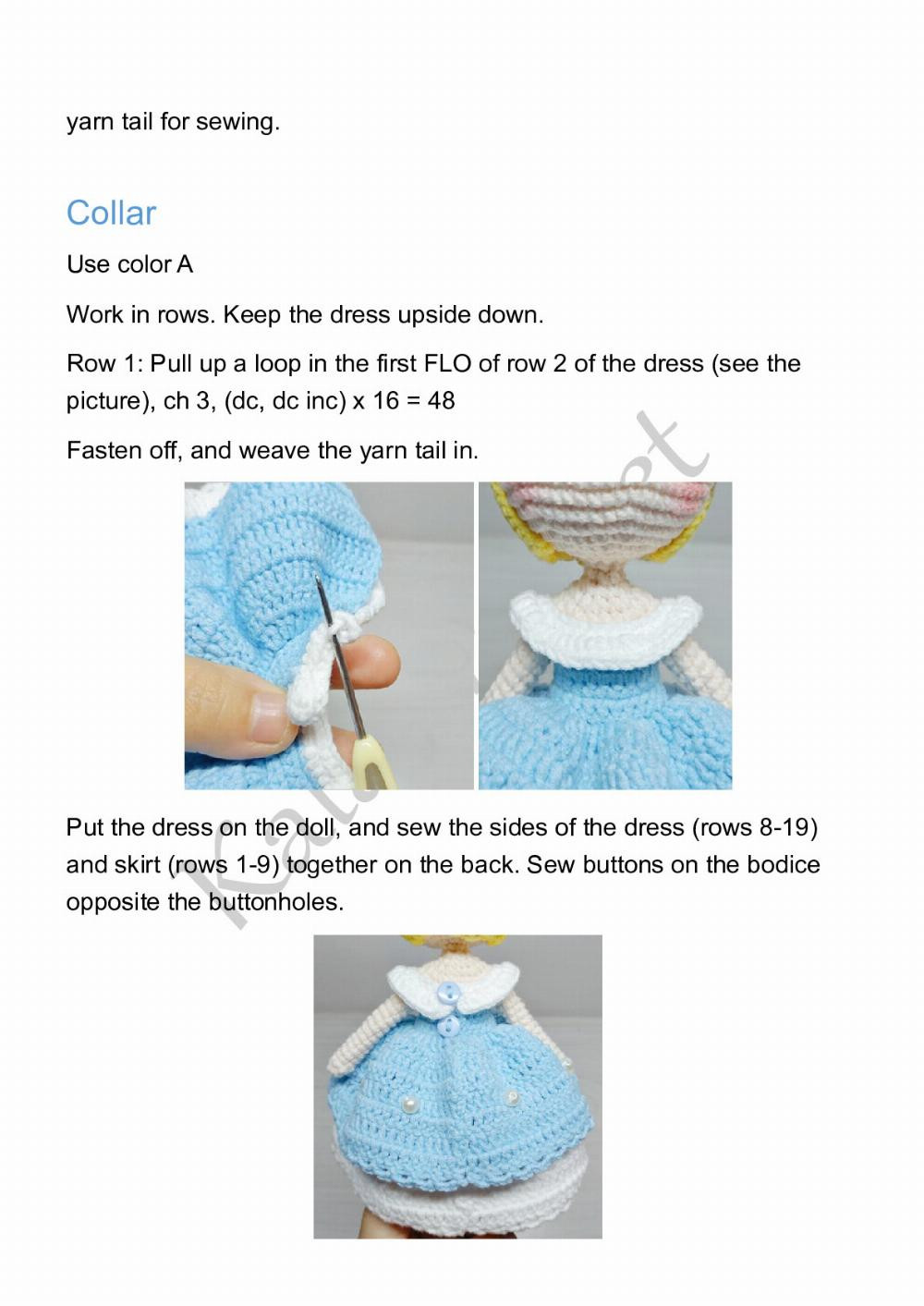 KaiaCrochet Princess Ornaments – Cinderella Crochet Pattern