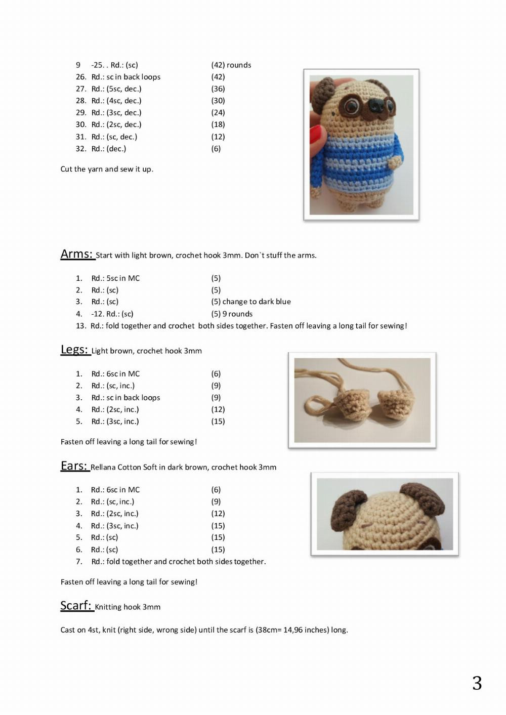 Karli the pug crochet pattern