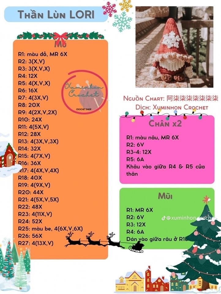 Kẹp tóc cây thông, cây thông noel heo, cây thông noel, thần lùn lori. móc treo điện thoại