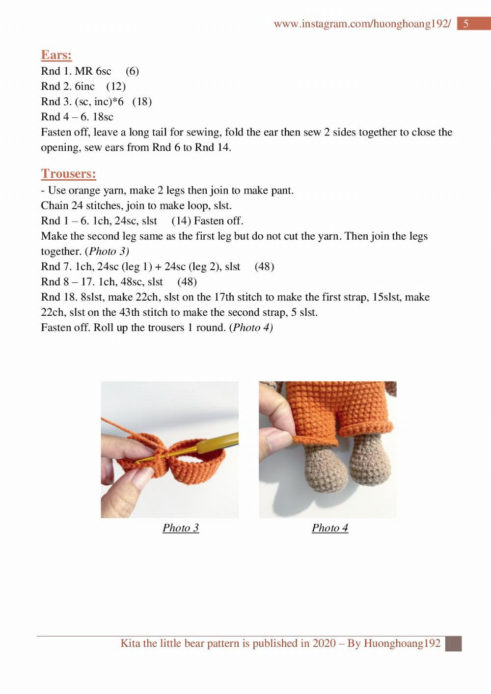 Kita the little bear crochet pattern