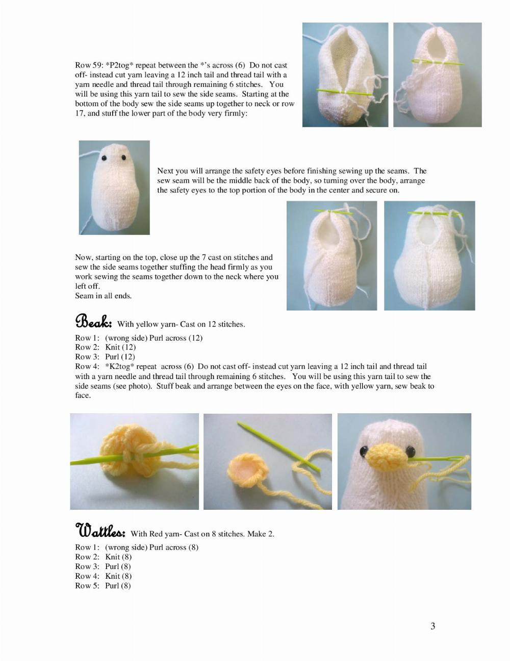 Knit Chicken and Baby Chick Patterns
