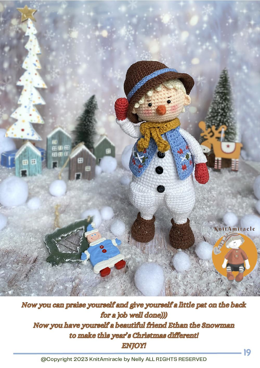 KNITAMIRACLE PRESENTS ETHAN THE SNOWMAN