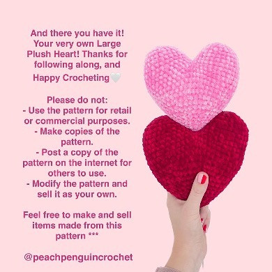 large heart free crochet pattern