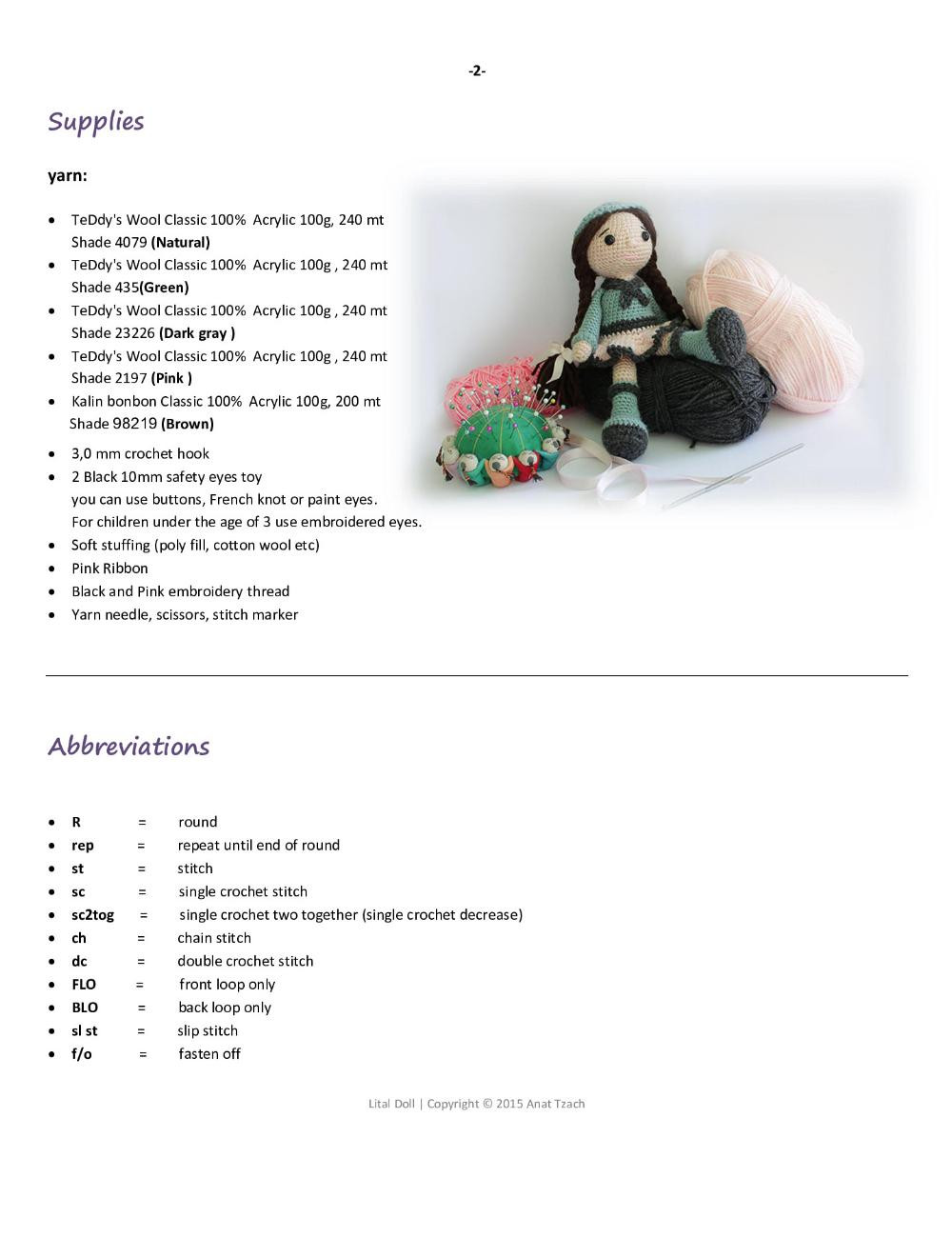 Lital Doll crochet pattern