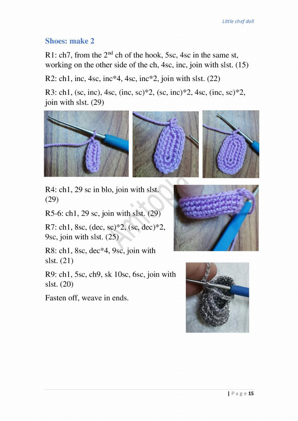 LITTLE CHEF DOLL crochet pattern