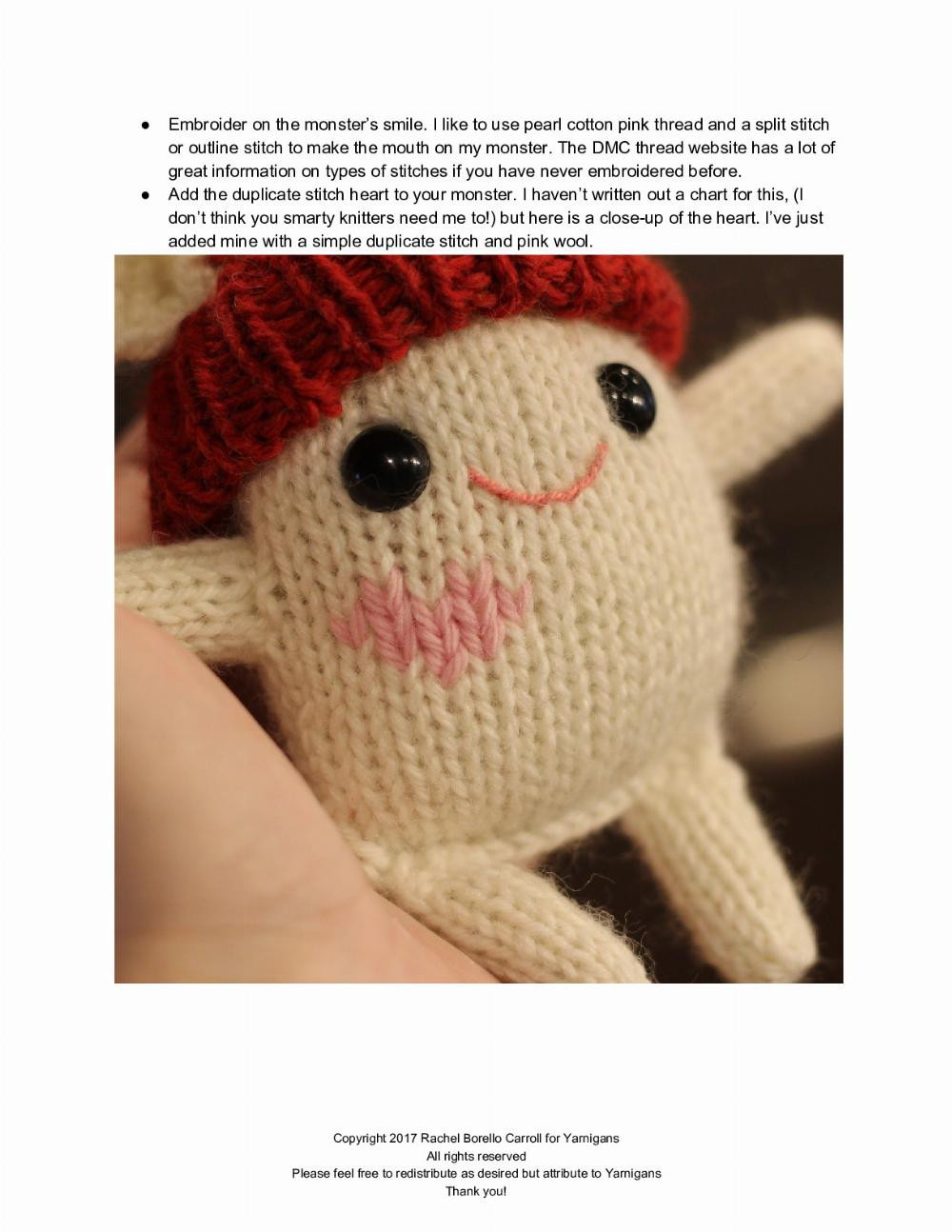 Little Kindness Monster A knitting pattern