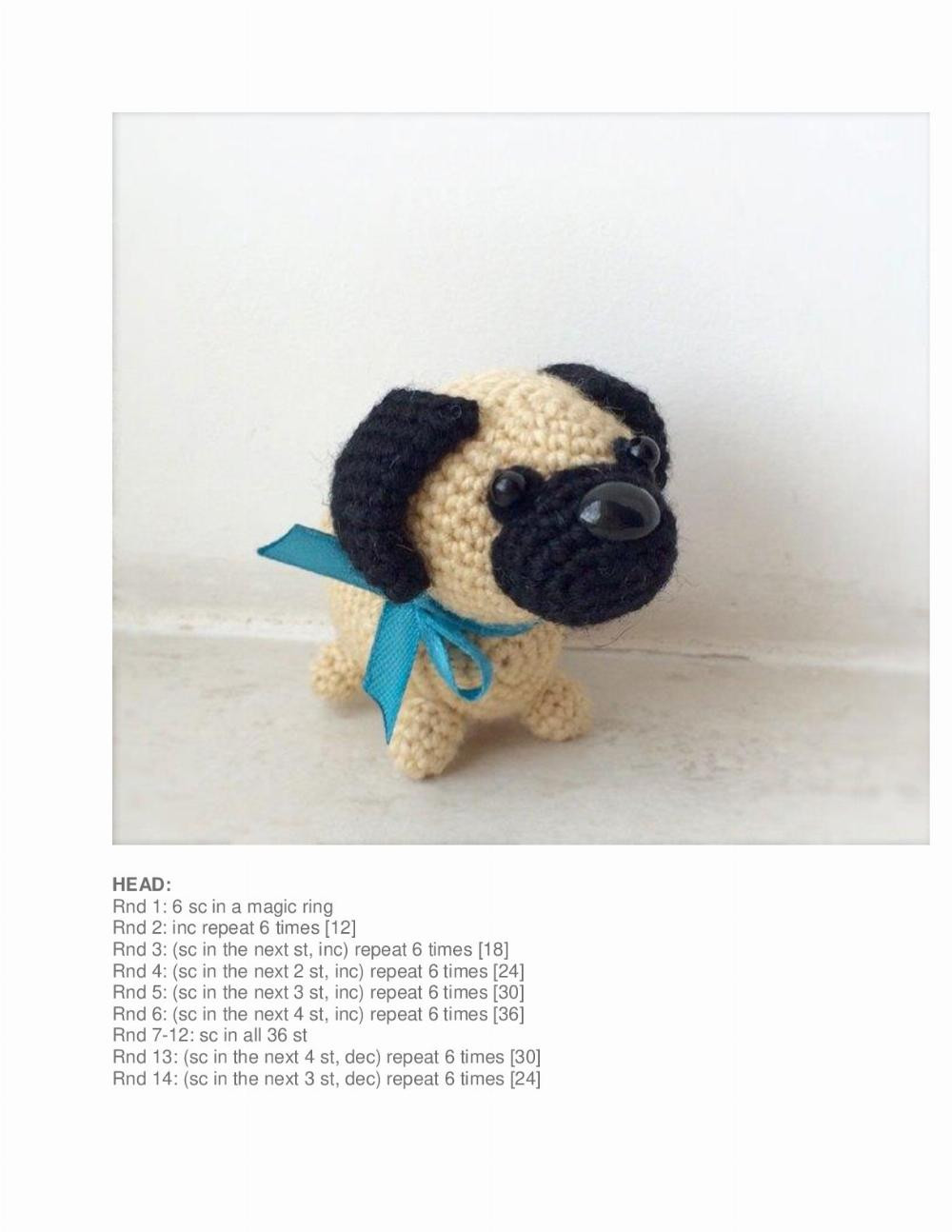 Little Pug Dog amigurumi pattern