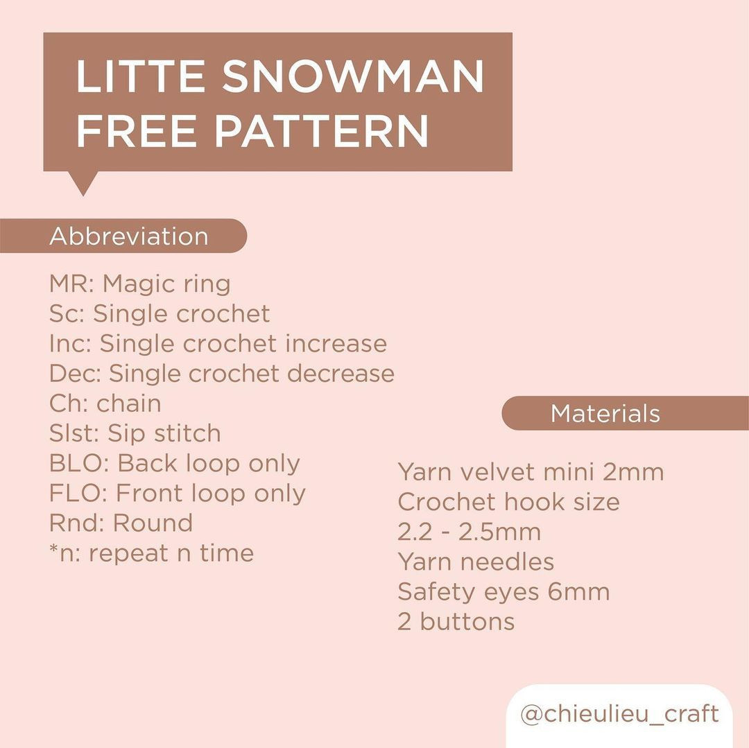 little snowman free crochet pattern