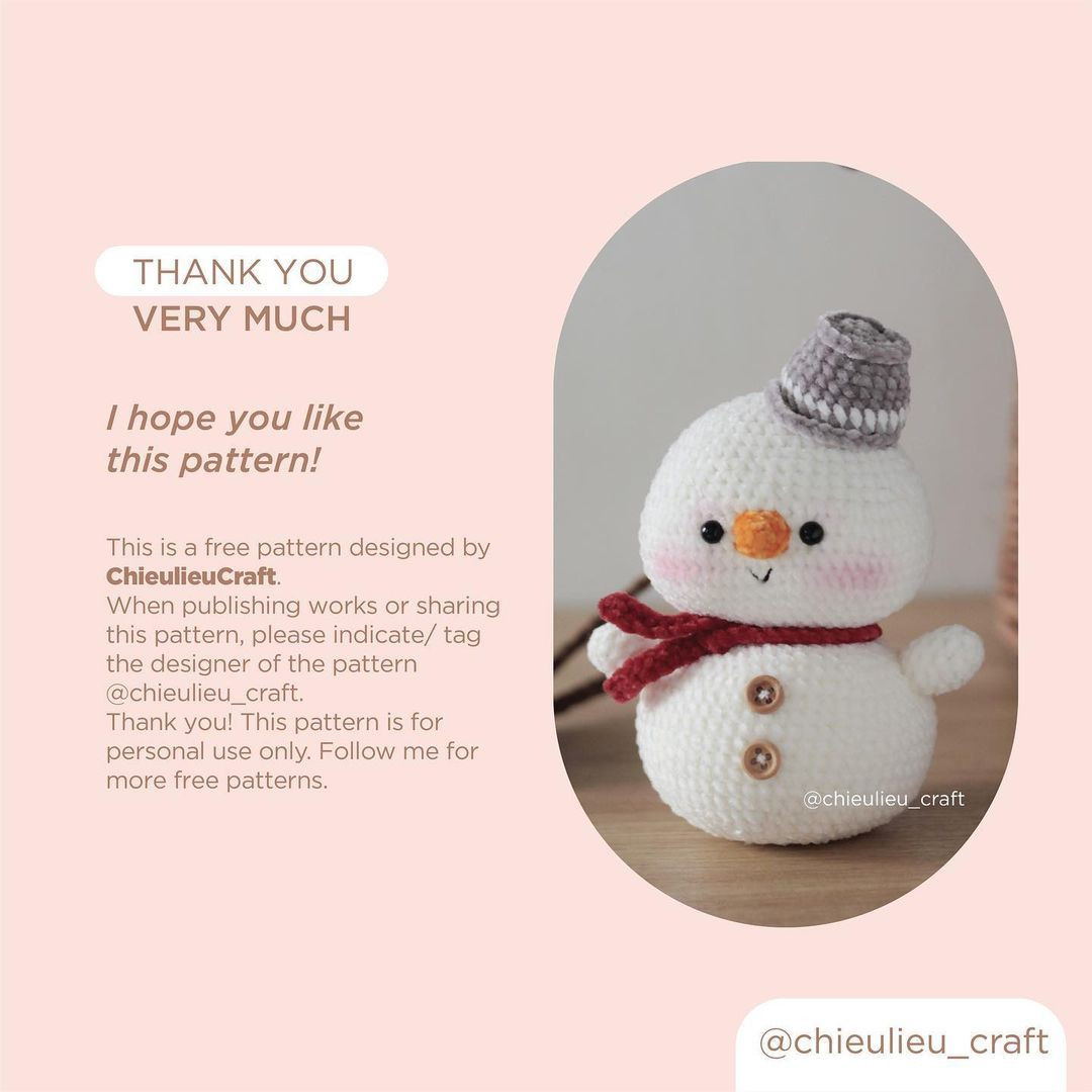 little snowman free crochet pattern