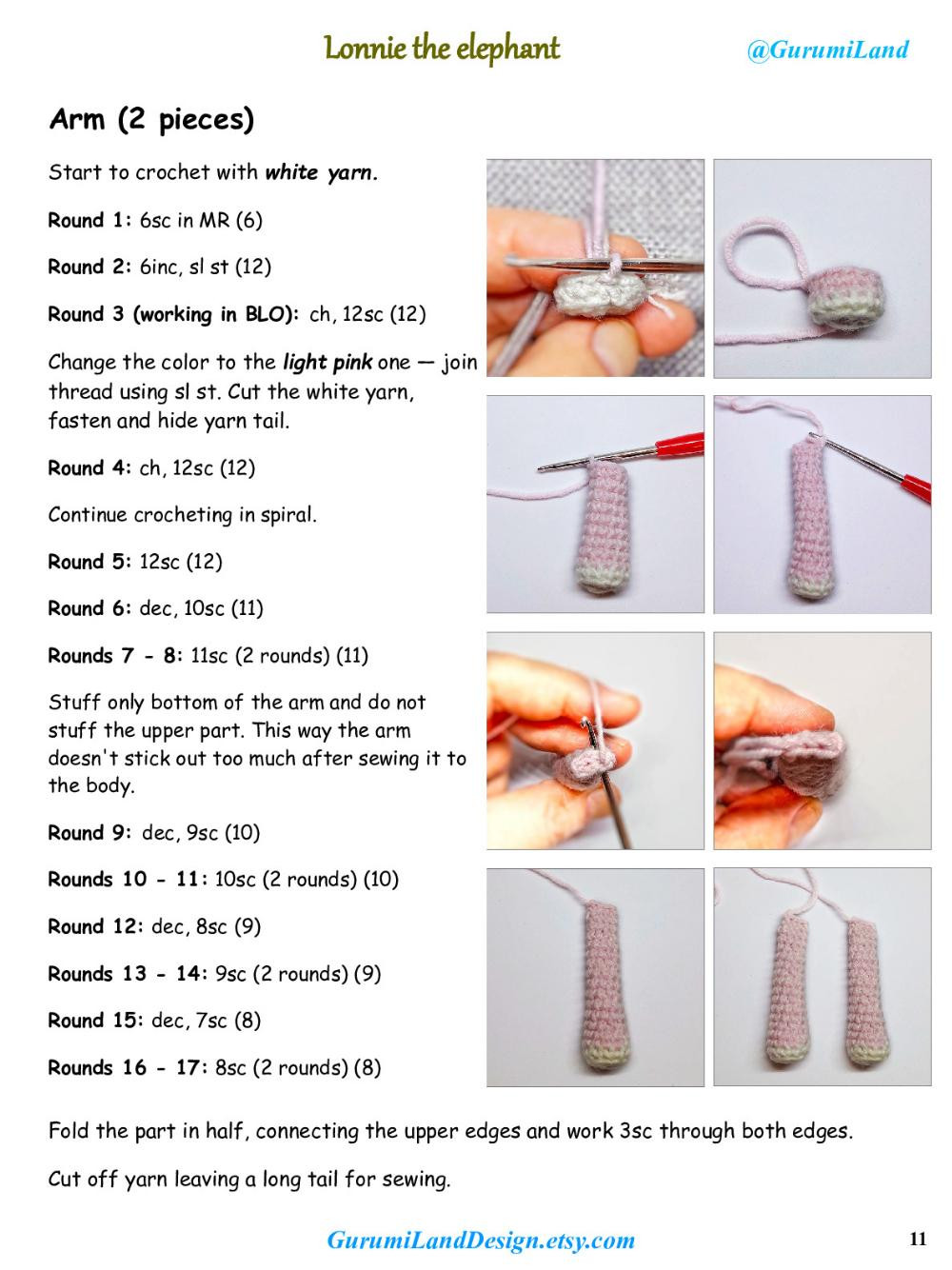 Lonnie the elephant Crochet pattern