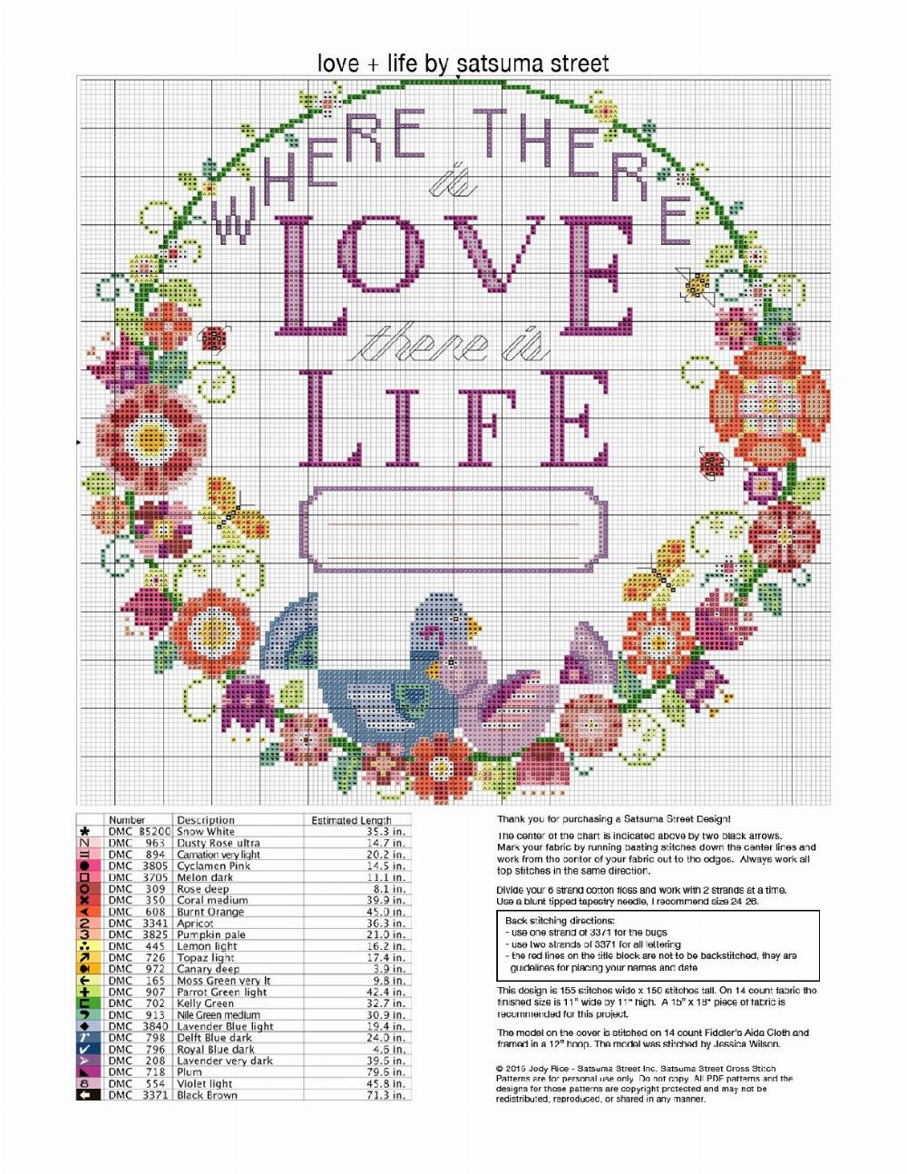 love life a counted cross stitch pattern