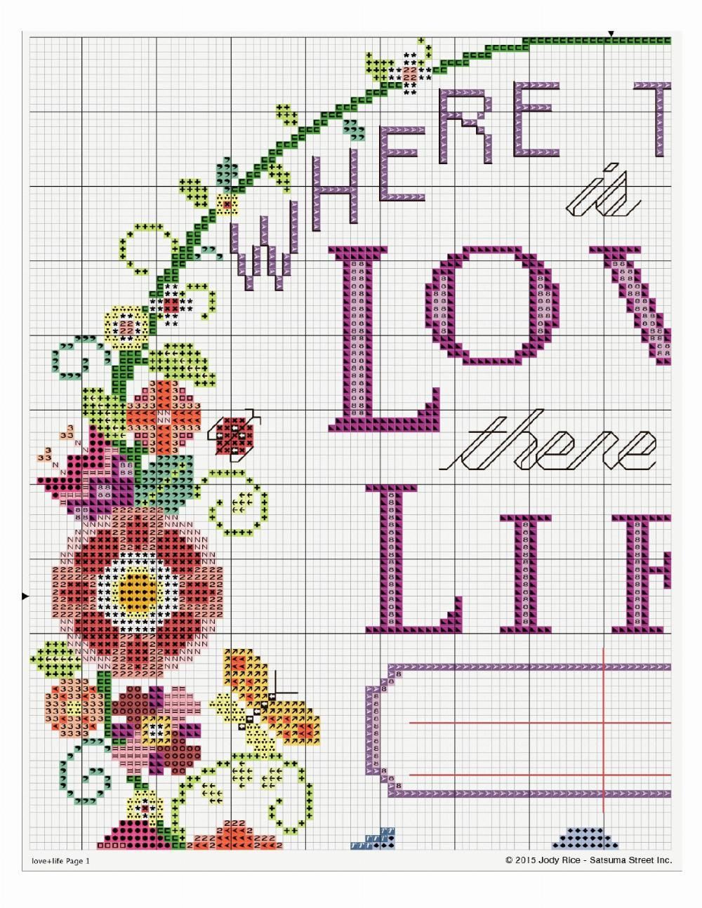 love life a counted cross stitch pattern