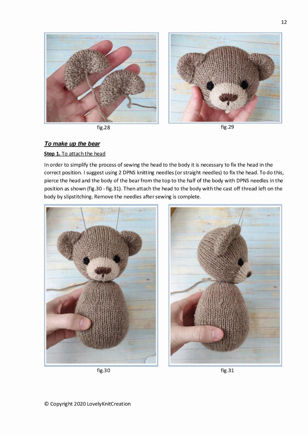 Lovely Knit Creation “Christmas Bear” Knitted bear is the most popular New Year and Christmas gift every year.