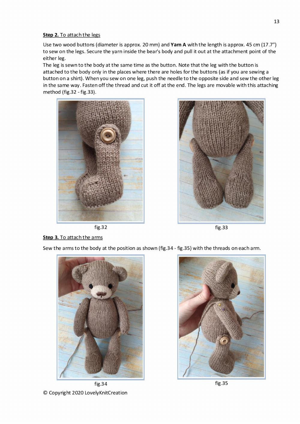 Lovely Knit Creation “Christmas Bear” Knitted bear is the most popular New Year and Christmas gift every year.