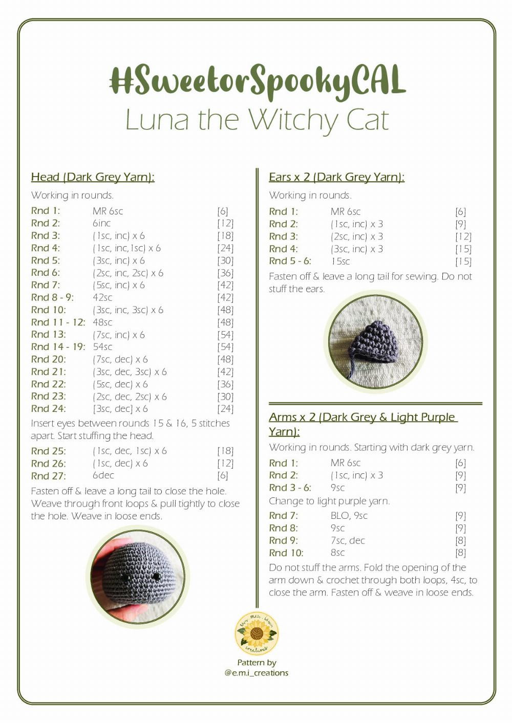 Luna the Witchy Cat Pattern