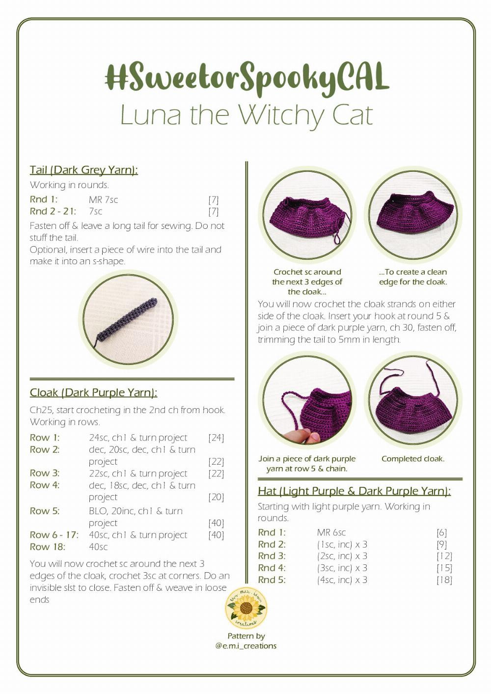 Luna the Witchy Cat Pattern