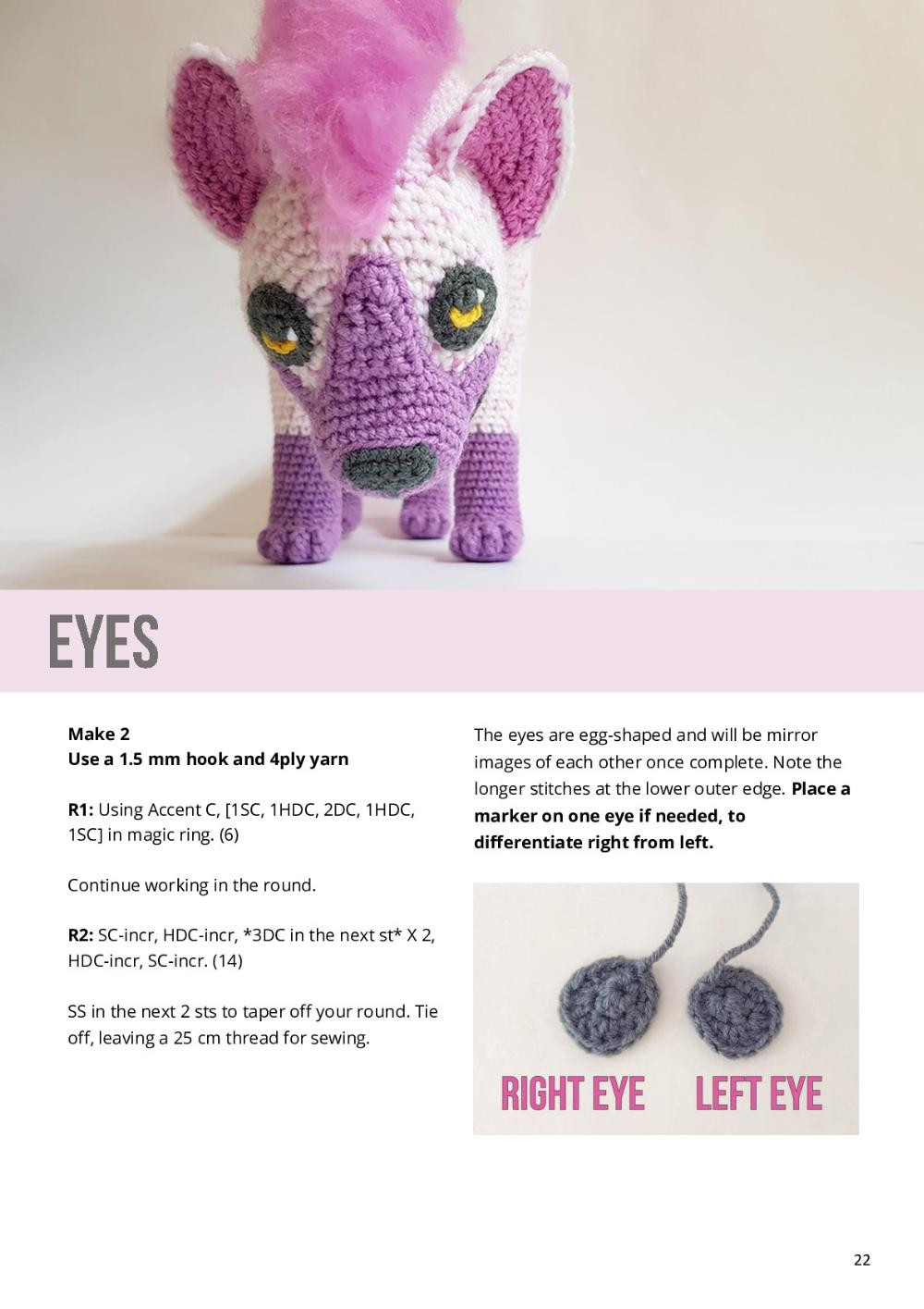 Lyra the Hyena crochet pattern