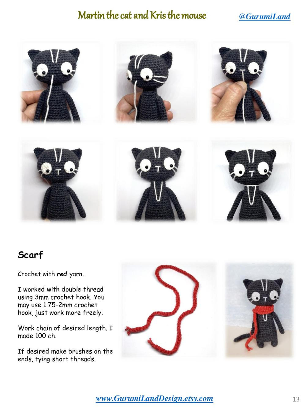 Martin the cat and Kris the mouse Crochet pattern by GurumiLand