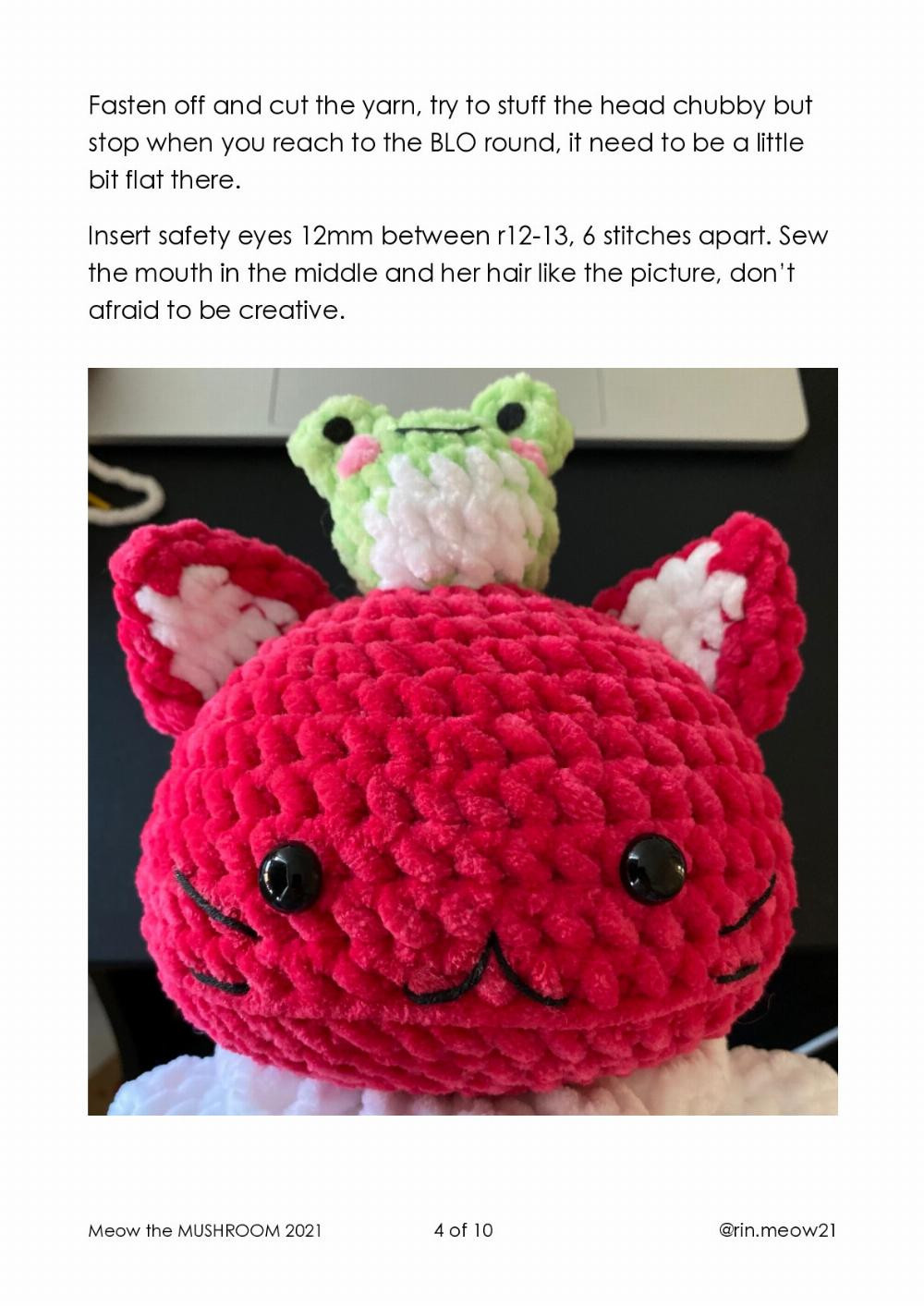 Meow the MUSHROOM crochet pattern