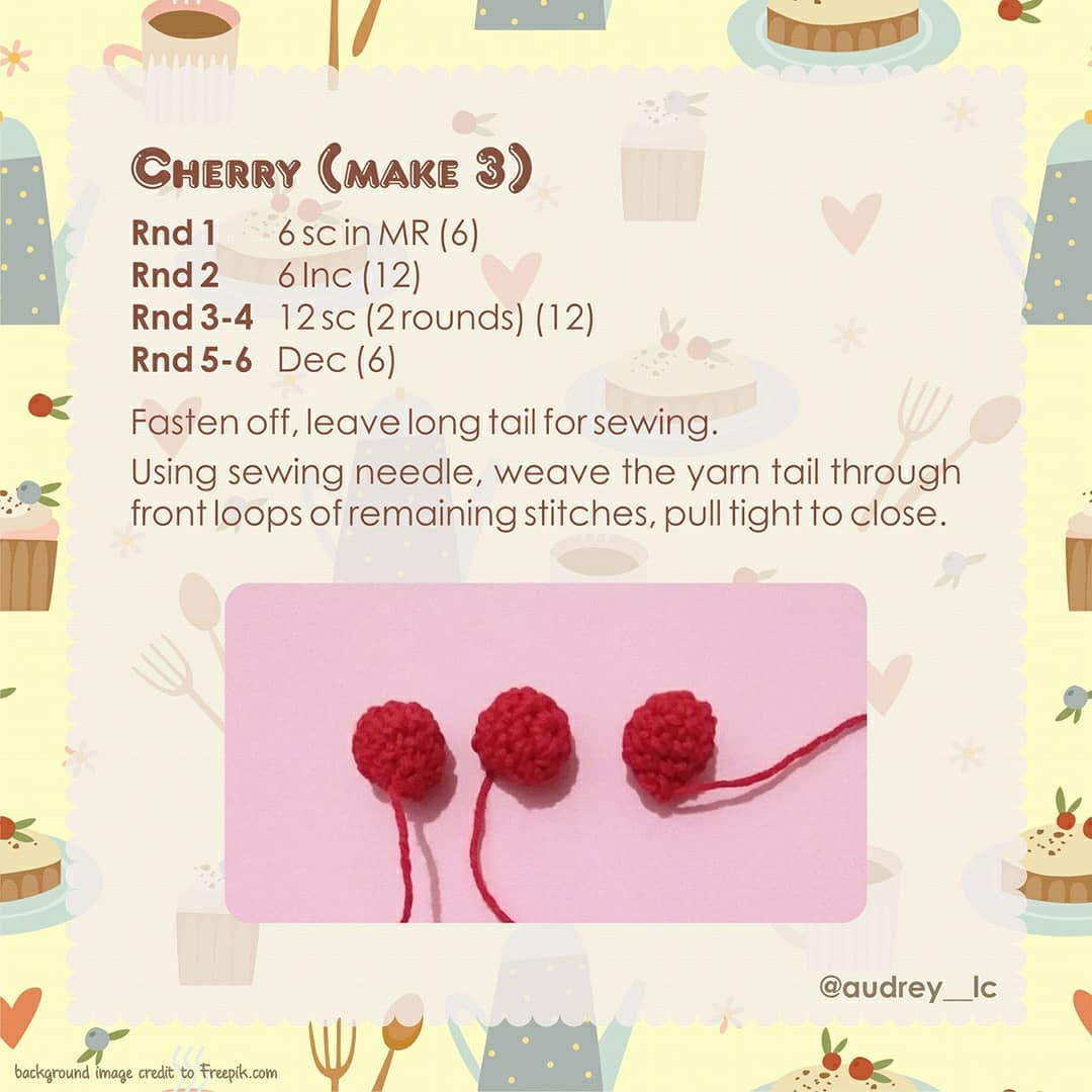 mini chocolate cake free crochet pattern (full)