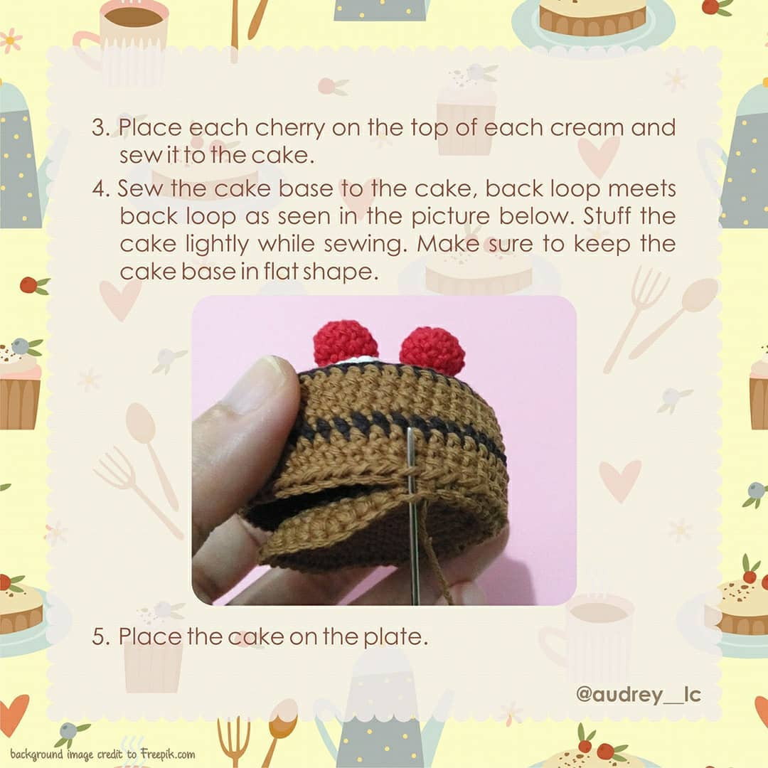 mini chocolate cake free crochet pattern (full)