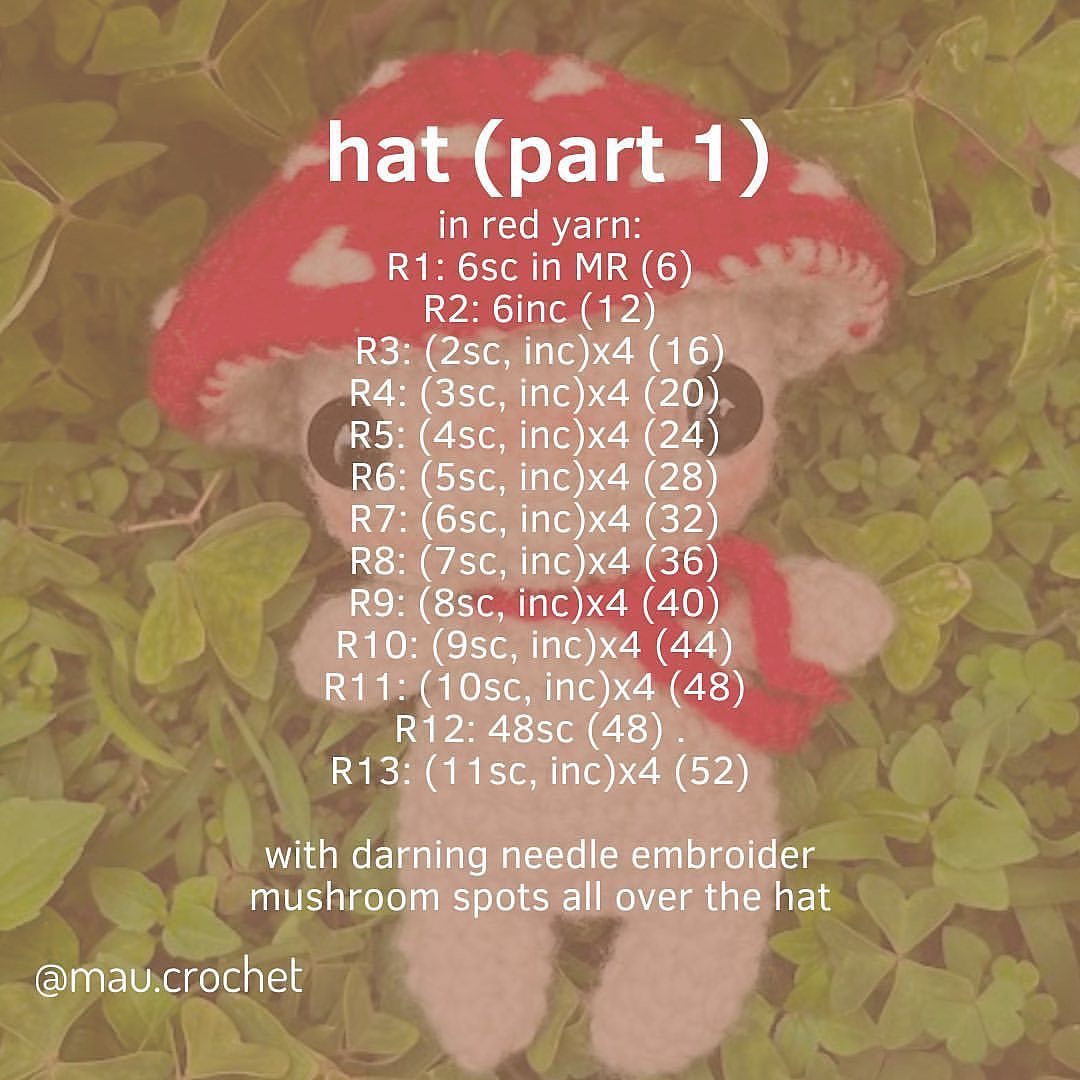 mushroom boy crochet pattern