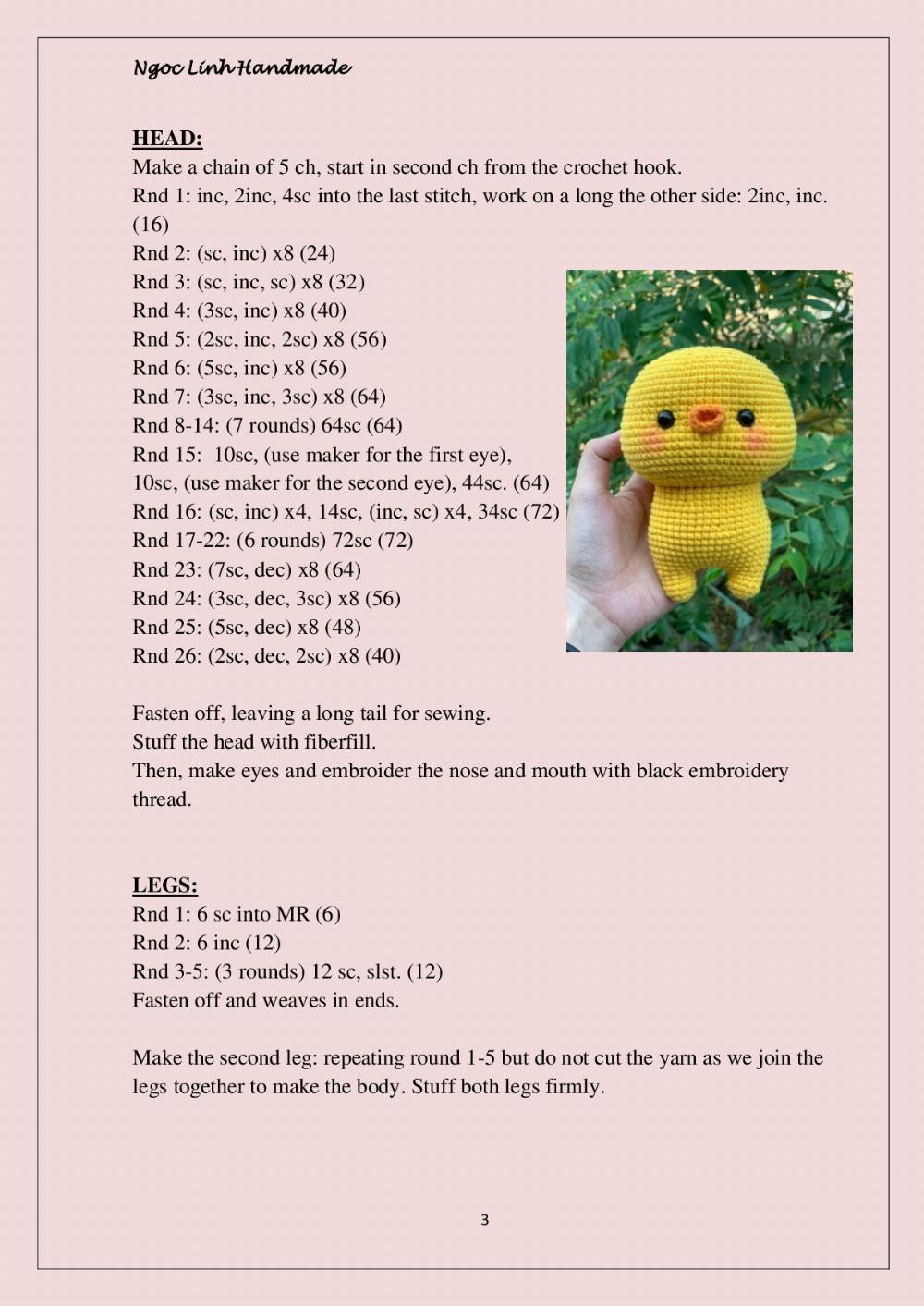 MY CHEESE DUCKLING and BABY BEAR crochet pattern