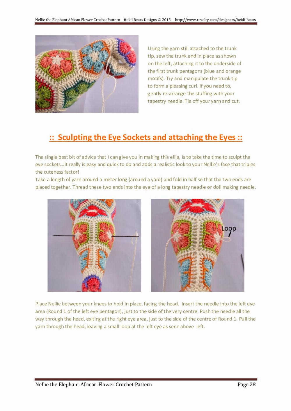 Nellie the Elephant African Flower Crochet Pattern