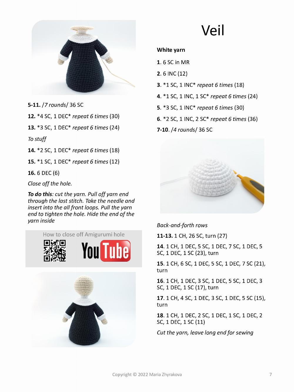 NUN crochet pattern