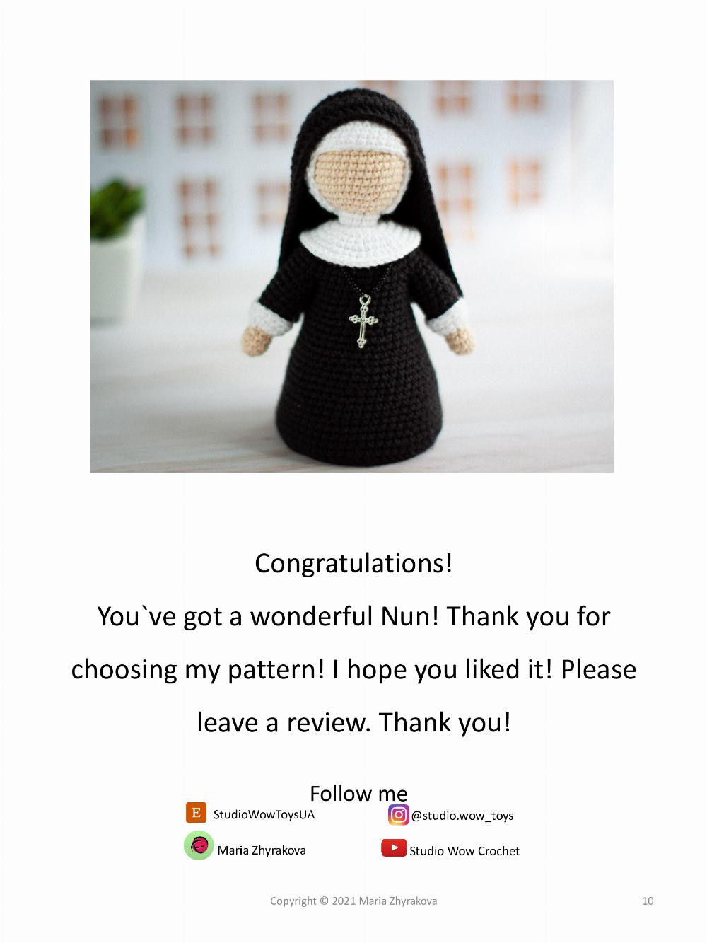 NUN crochet pattern