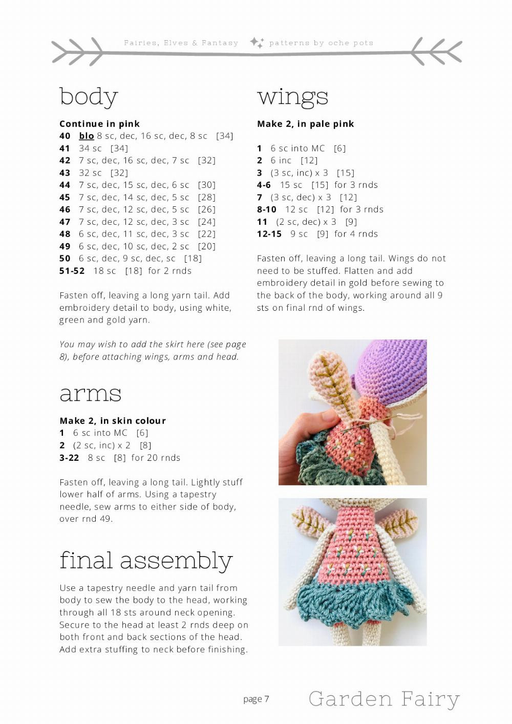 OCHE POTS PRESENTS Hana the Garden Fairy CROCHET PATTERN