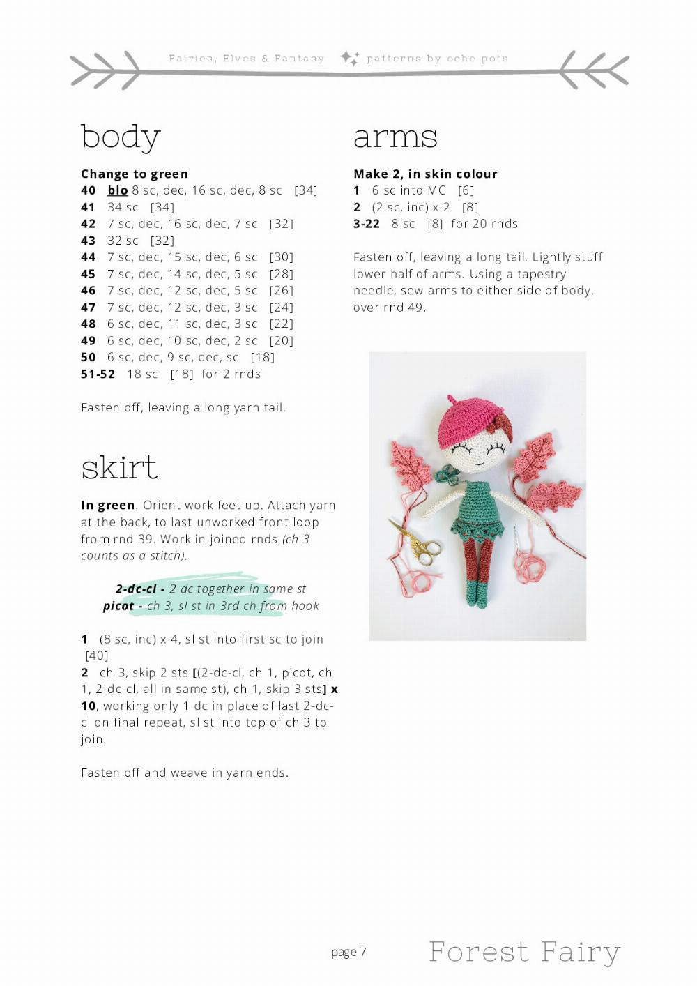 OCHE POTS PRESENTS Willa the Forest Fairy CROCHET PATTERN