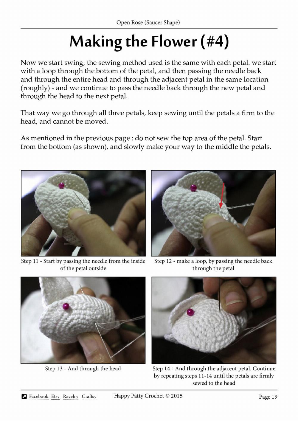 Open Rose (Saucer Shape) crochet pattern