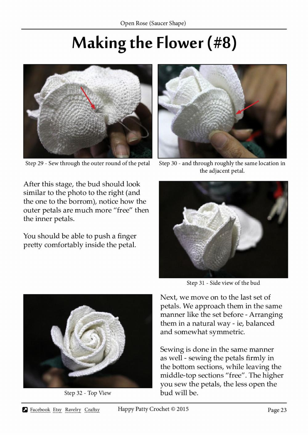 Open Rose (Saucer Shape) crochet pattern