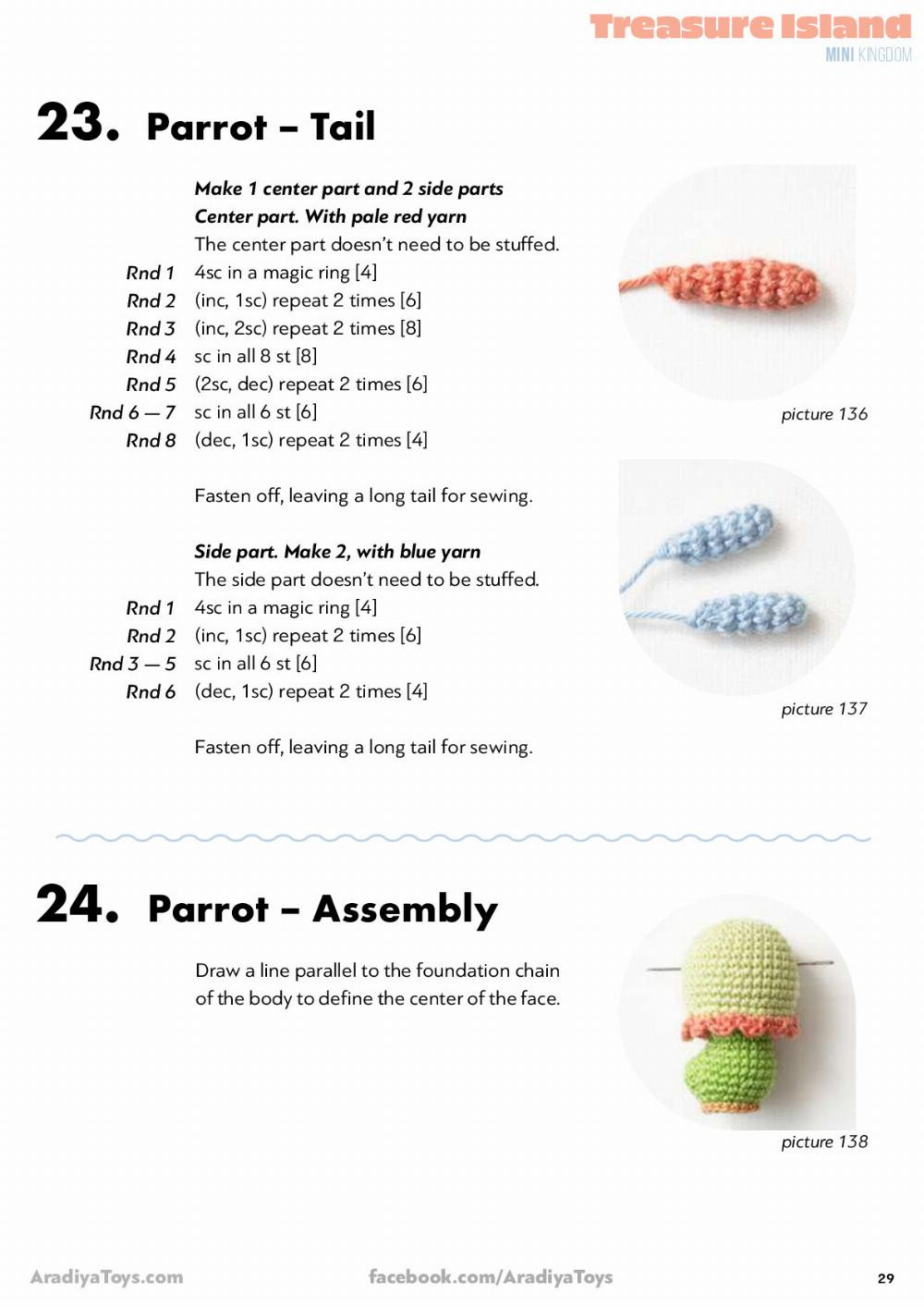 Parrot toy crochet pattern