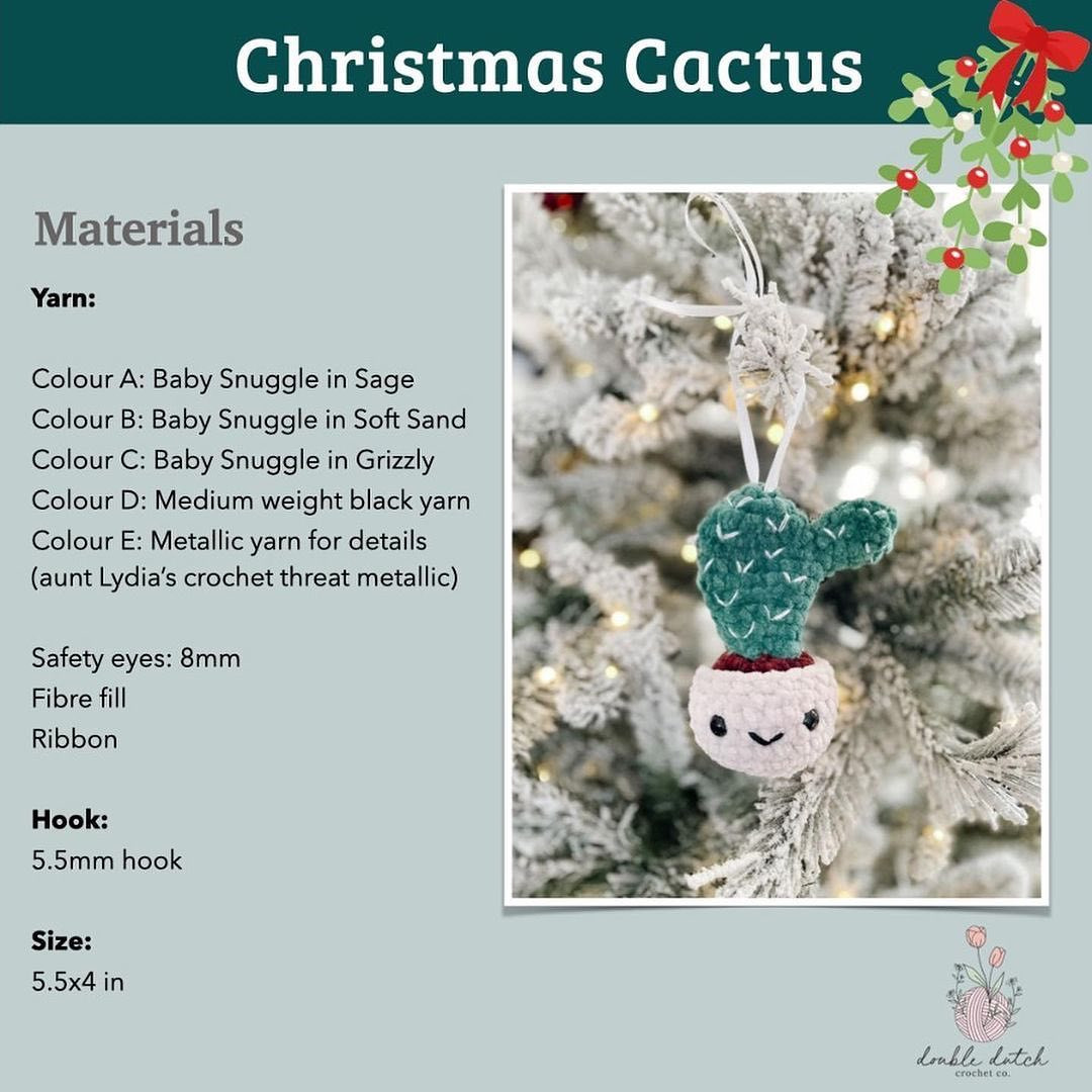 Pattern: Christmas Cactus Ornament