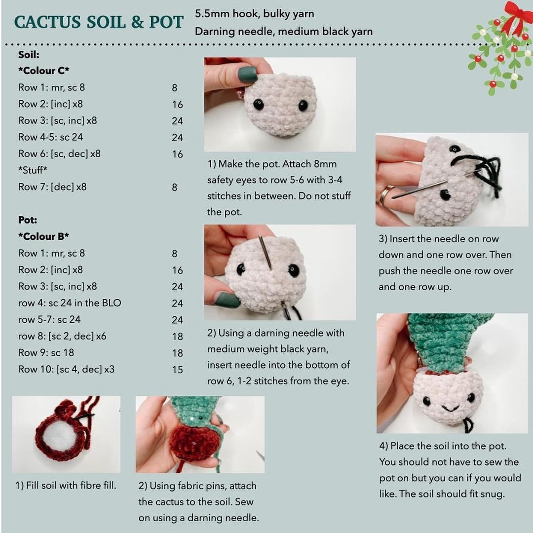 Pattern: Christmas Cactus Ornament