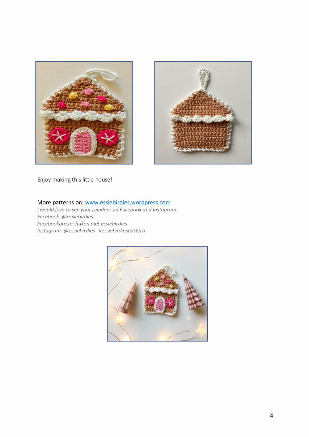 Pattern little gingerbread house