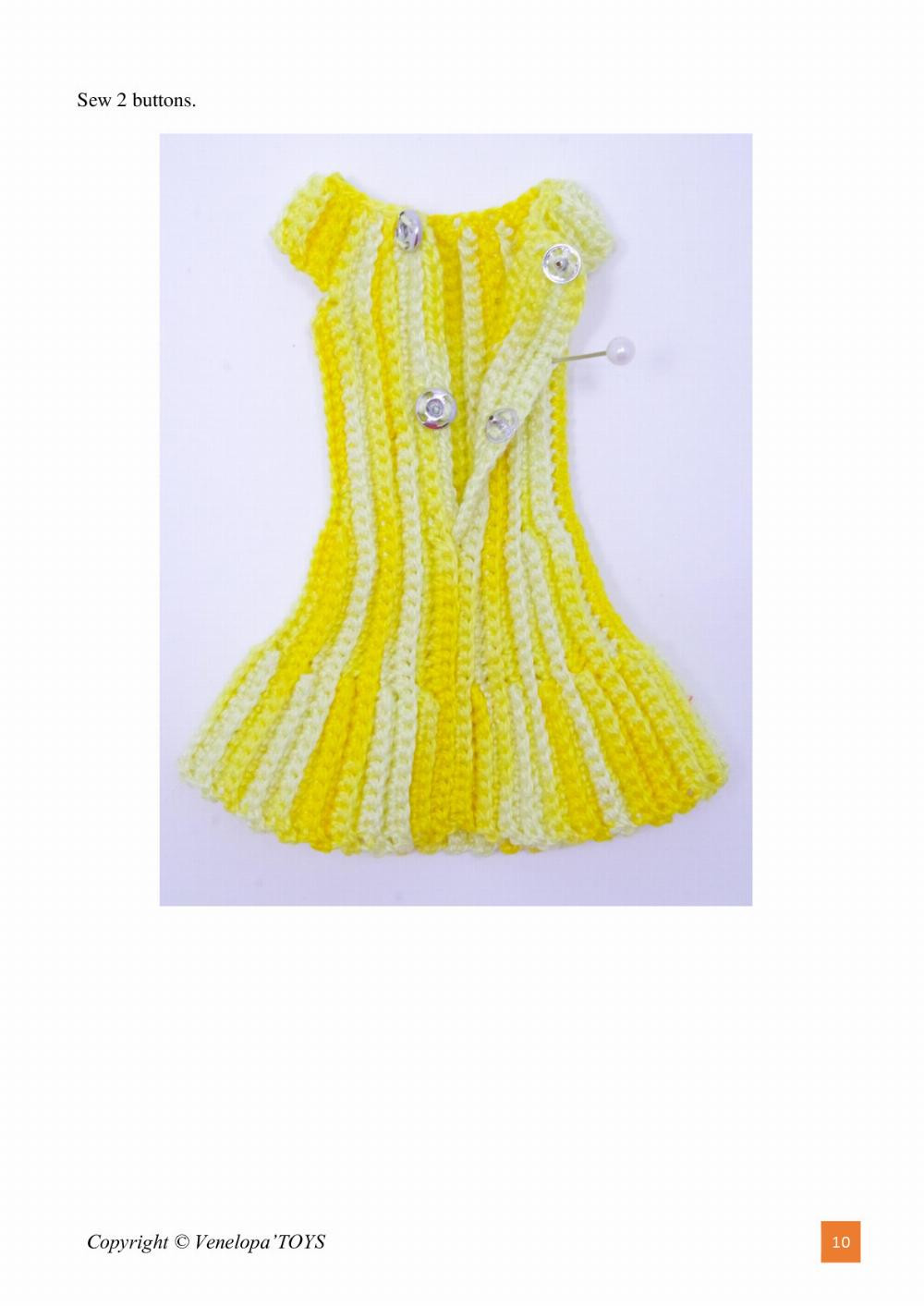 PATTERN “Yellow dress, shoes and bag Dolls Jessica